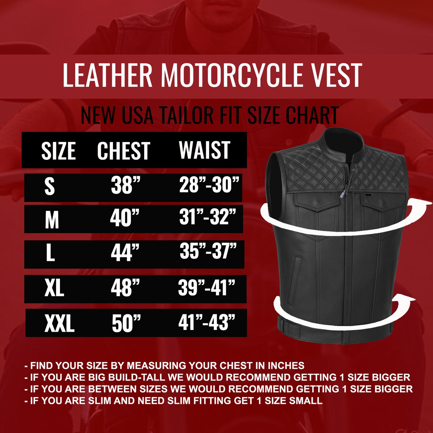 SOA Men's Leather Motorcycle Concealed Gun Pockets Biker Club Vest