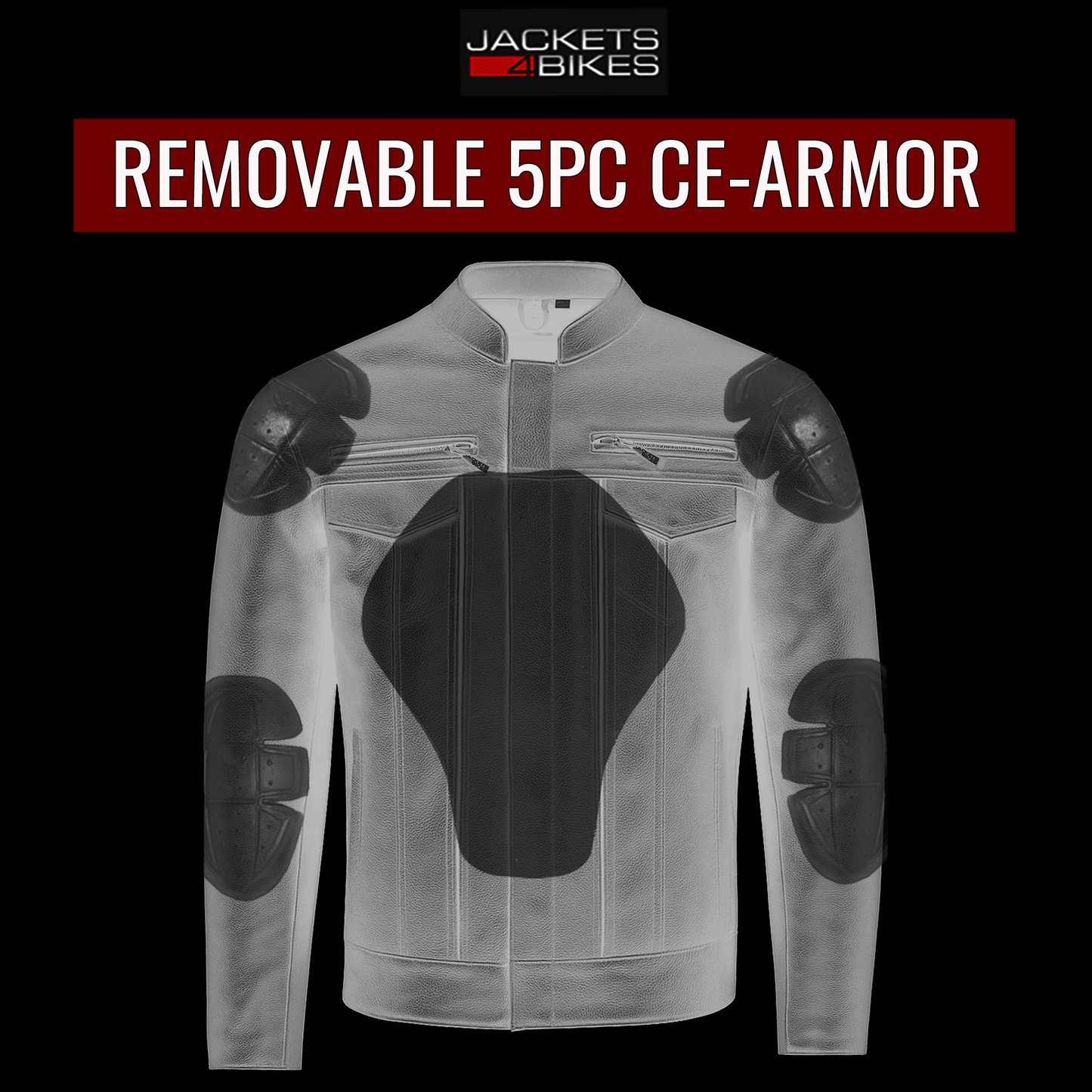 Men's Commuter Premium Natural Buffalo Armor Motorcycle Leather Biker Jacket