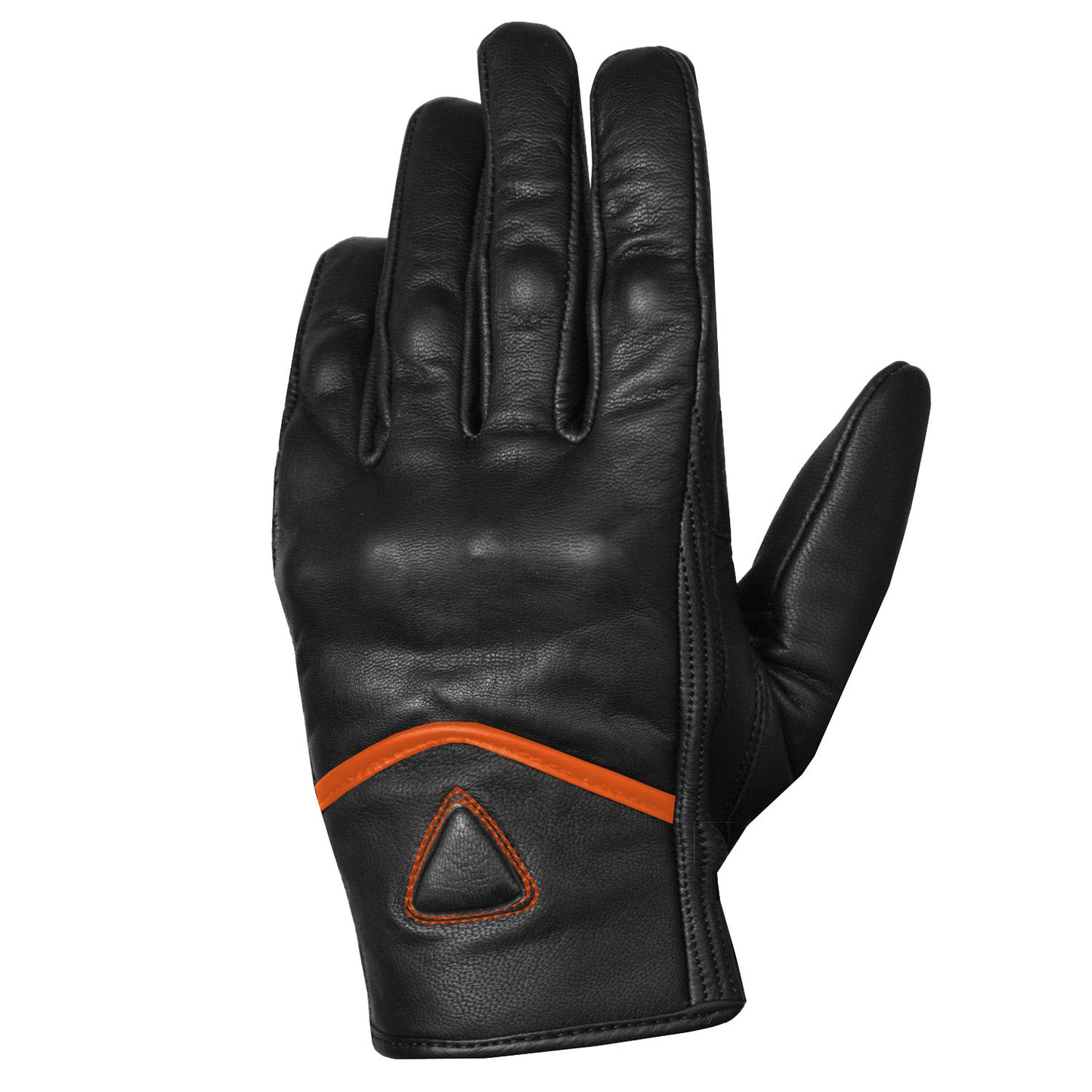 Men's Premium Leather Street Motorcycle Protective Cruiser Biker Gel Gloves BlackOrange