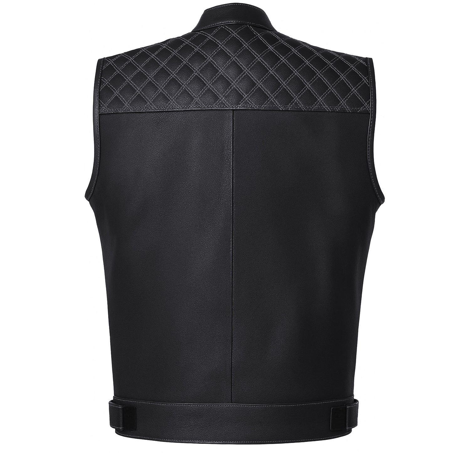 SOA Men's Leather Motorcycle Concealed Gun Pockets Biker Club Vest Paisley White