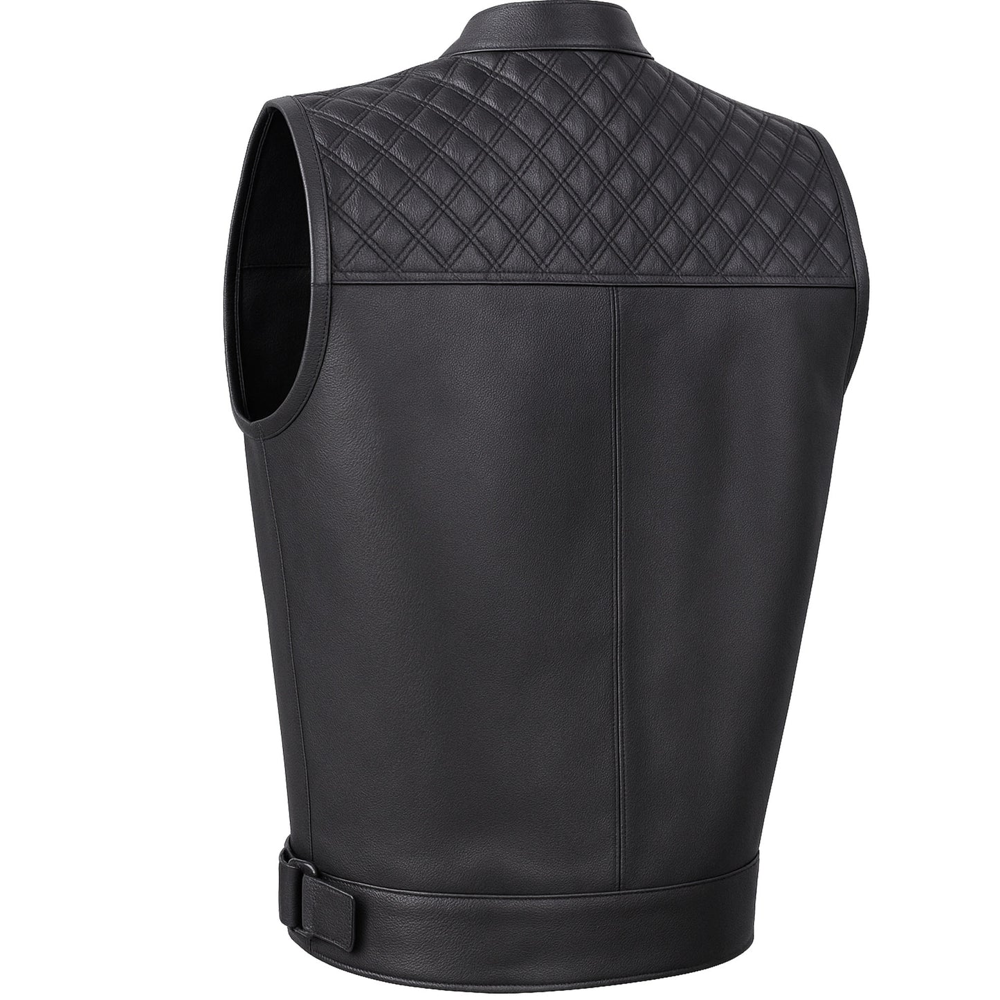 SOA Men's Leather Motorcycle Concealed Gun Pockets Biker Club Vest