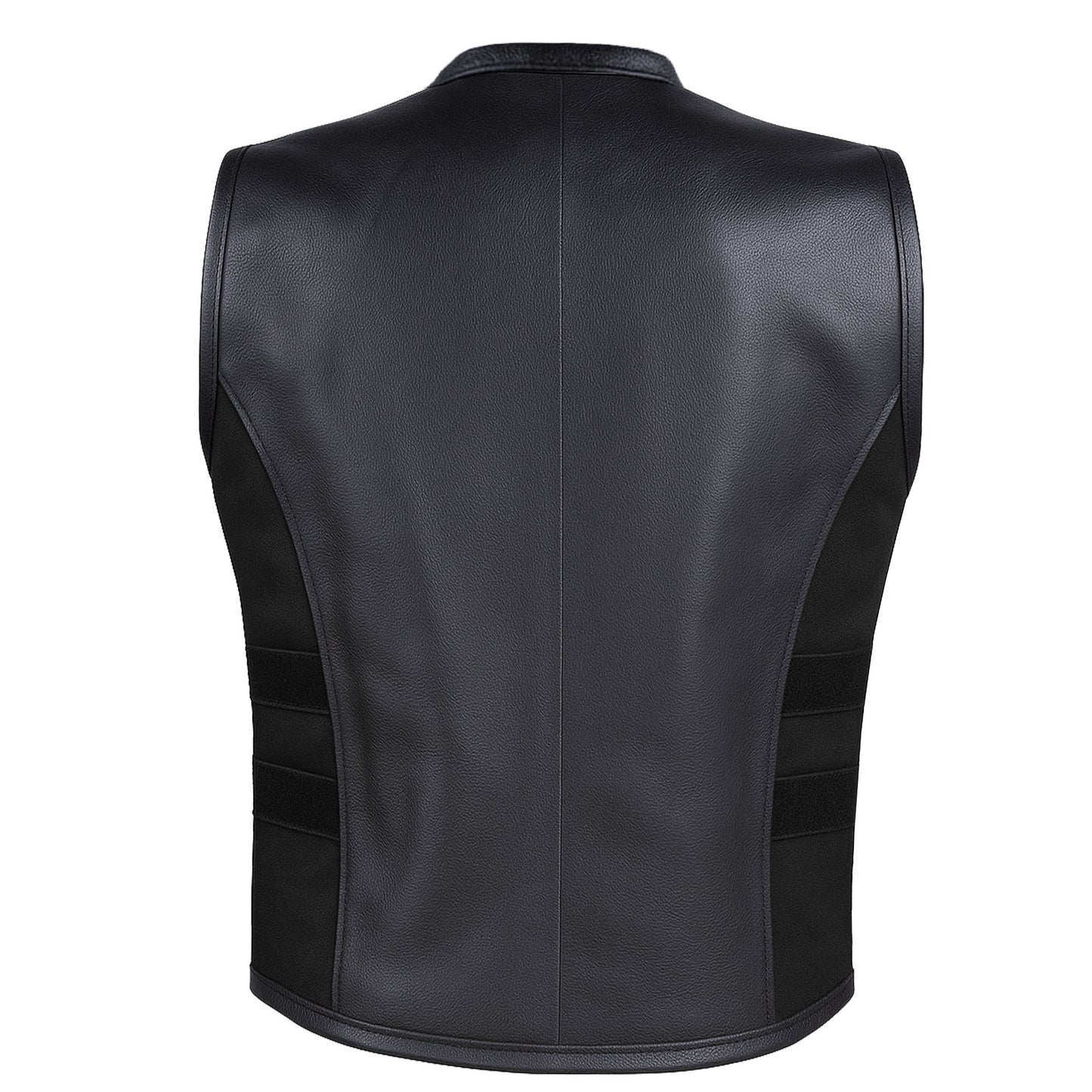 NEW BIKER MOTORCYCLE LEATHER VEST STYLISH BLACK
