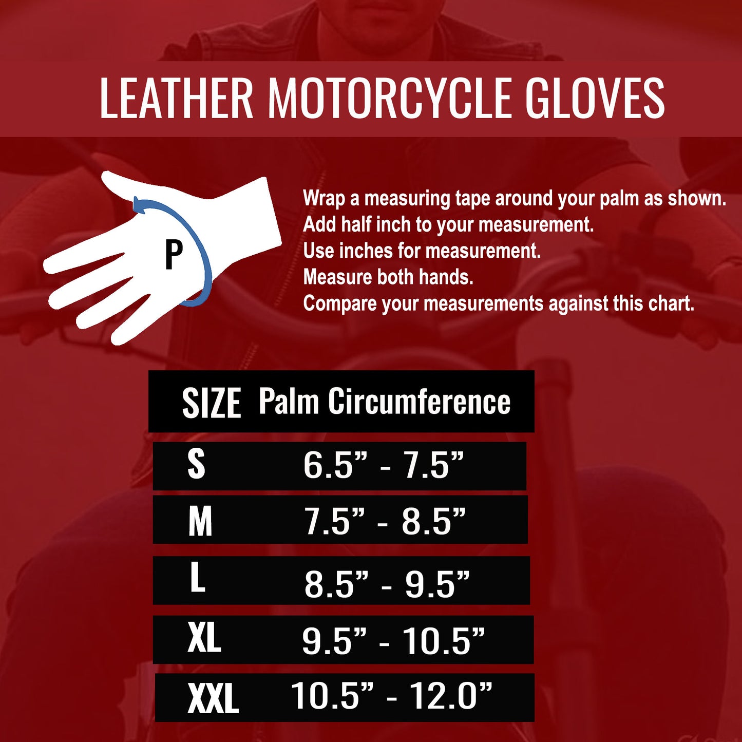 Jackets 4 Bikes Throttle Motorcycle Gloves for Men - Leather Motorbike Riding Gloves, Touchscreen, Anti-Slip, Street Cruiser Riders