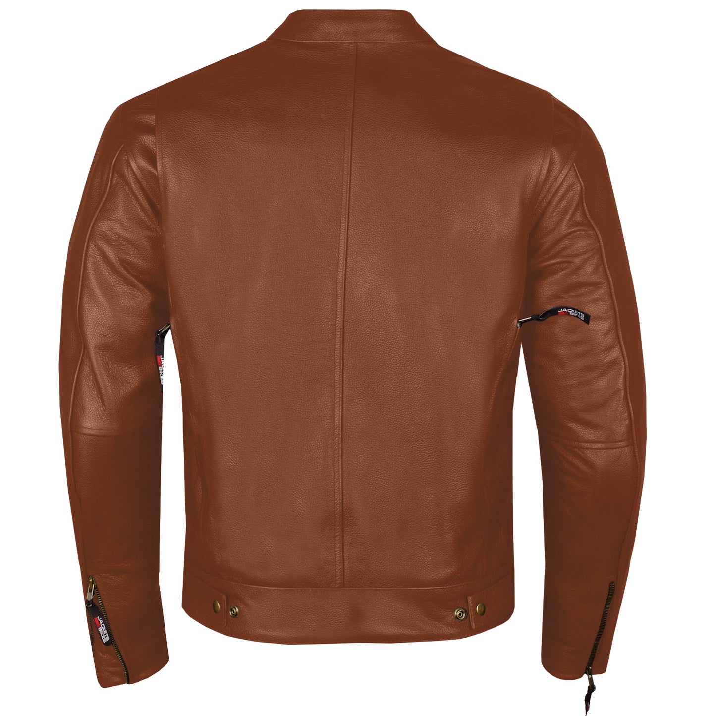 Men's Commuter Premium Natural Buffalo Armor Motorcycle Leather Biker Jacket Tan