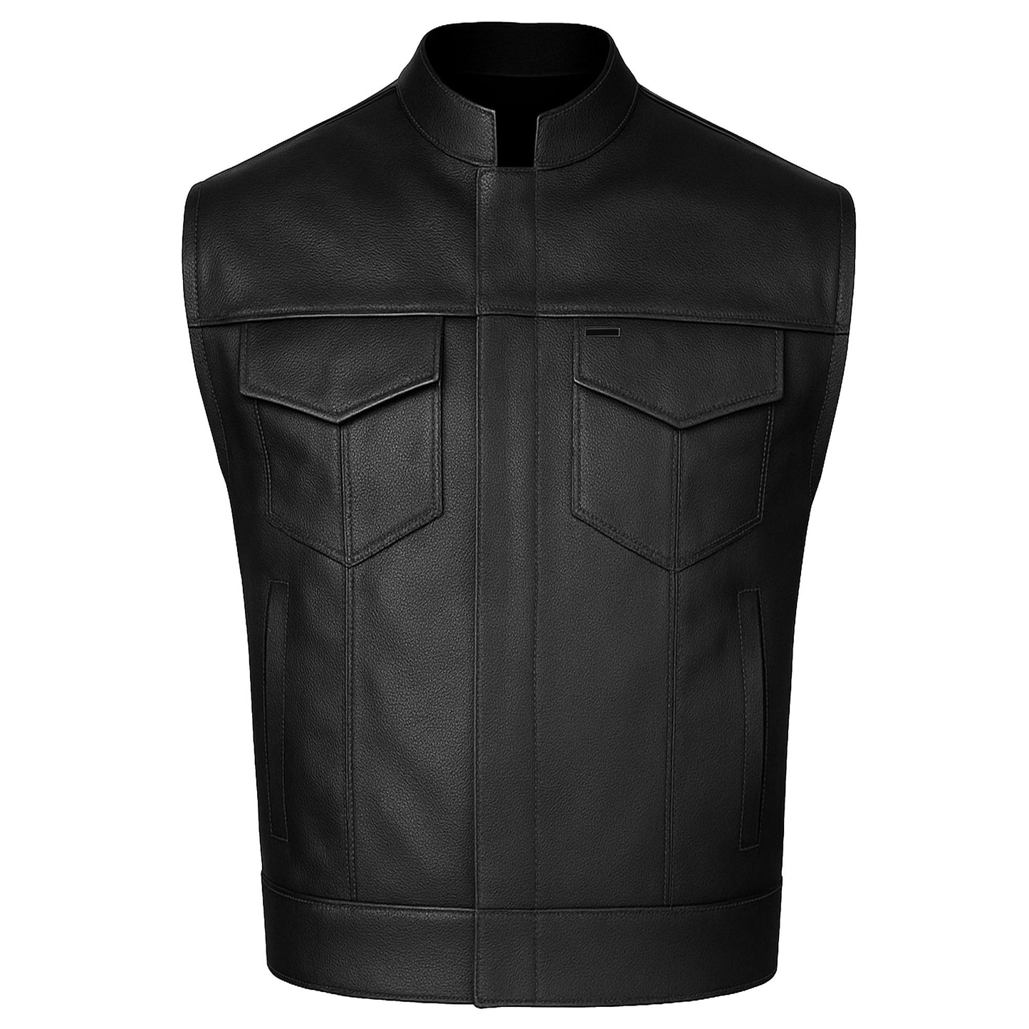 SOA Men's Leather Vest Anarchy Motorcycle Biker Club Concealed Carry Outlaws