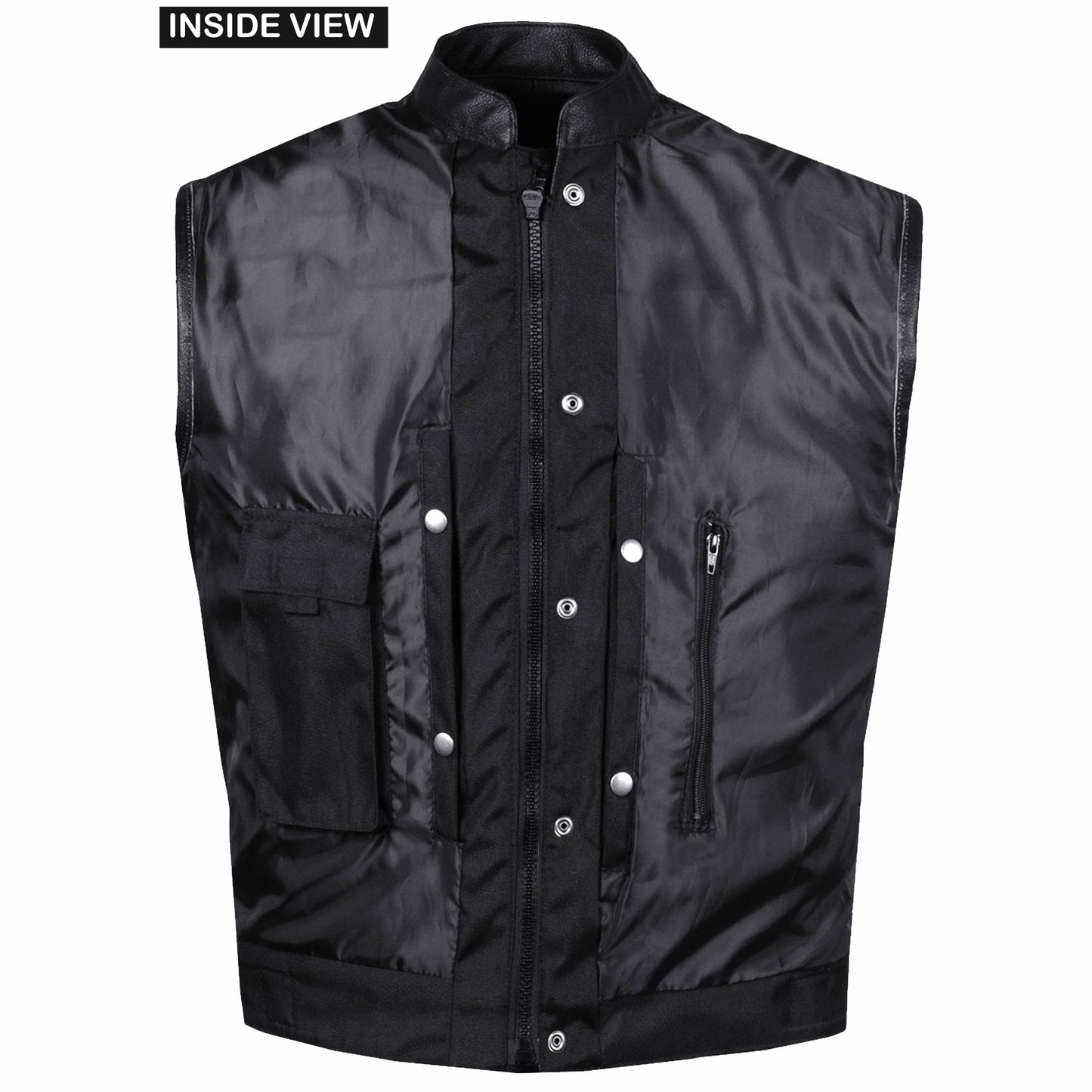 Men's ARMOR Leather SOA Anarchy Motorcycle Biker Club Concealed Carry Vest