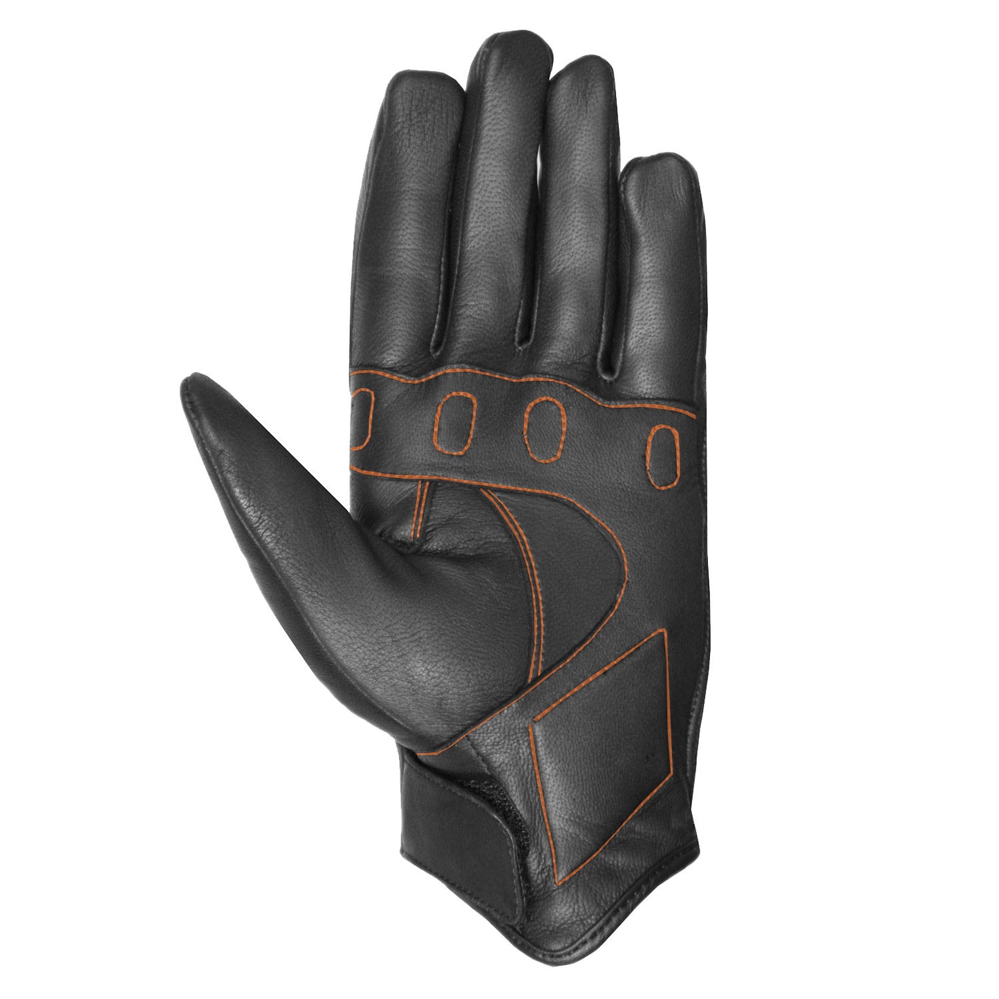 Men's Premium Leather Street Motorcycle Protective Cruiser Biker Gel Gloves BlackOrange