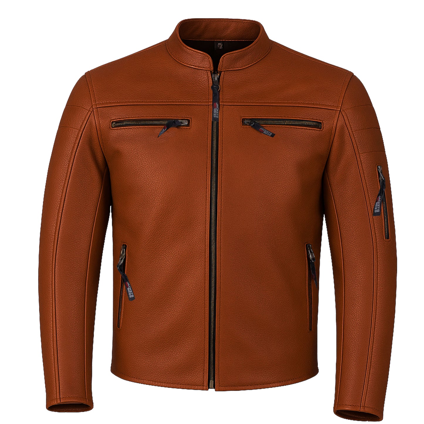 Men's REVOLT Natural Premium Buffalo Leather Motorcycle Jacket Tan