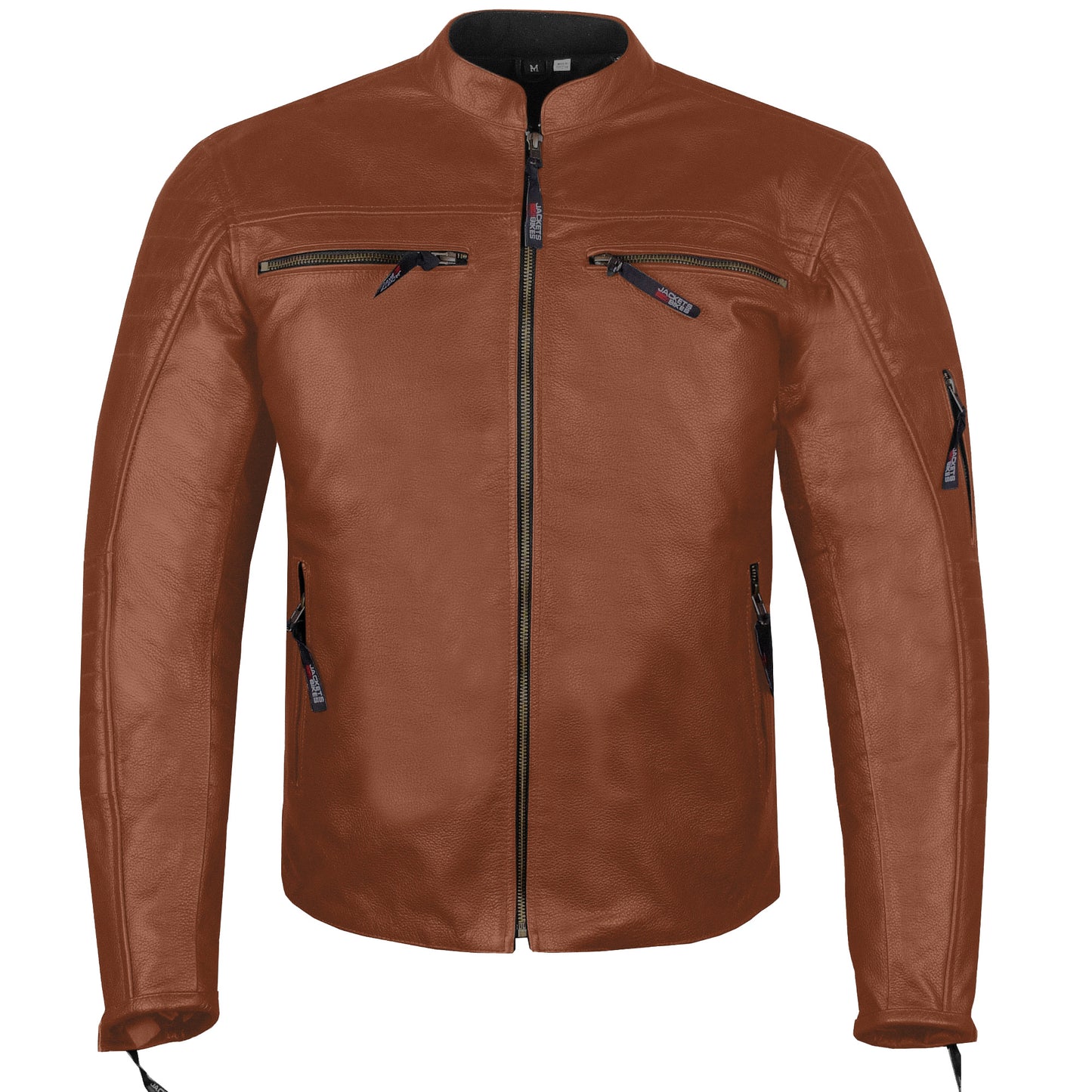 Men's REVOLT Natural Premium Buffalo Leather Motorcycle Jacket Tan