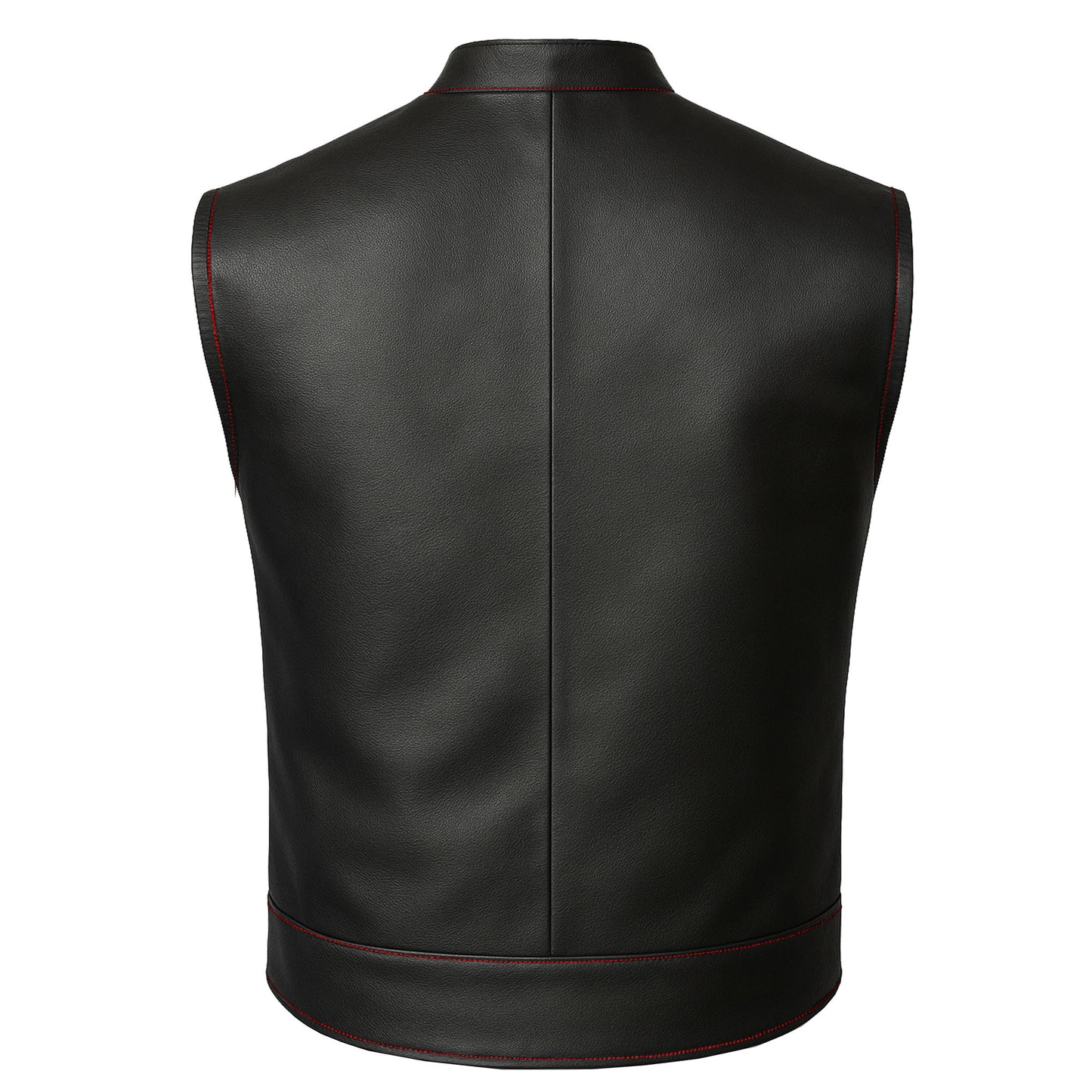 SOA Men's Leather Vest Anarchy Motorcycle Biker Club Concealed Carry Outlaws BlackRed