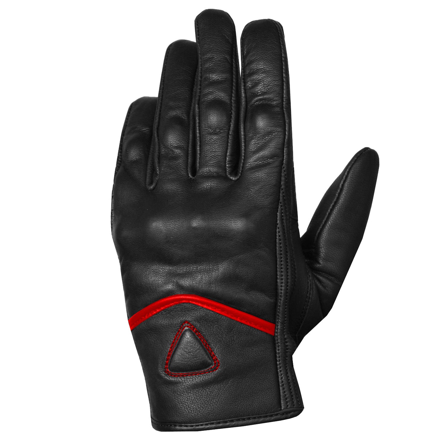 Men's Premium Leather Street Motorcycle Protective Cruiser Biker Gel Gloves BlackRed