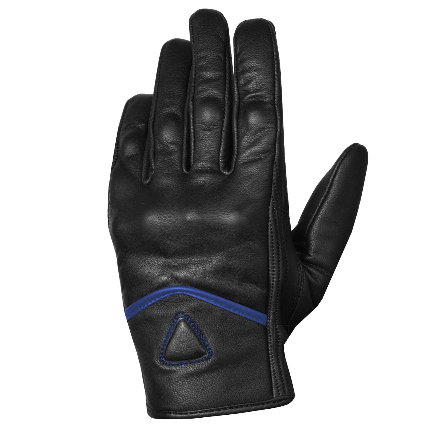 Men's Premium Leather Street Motorcycle Protective Cruiser Biker Gel Gloves BlackBlue