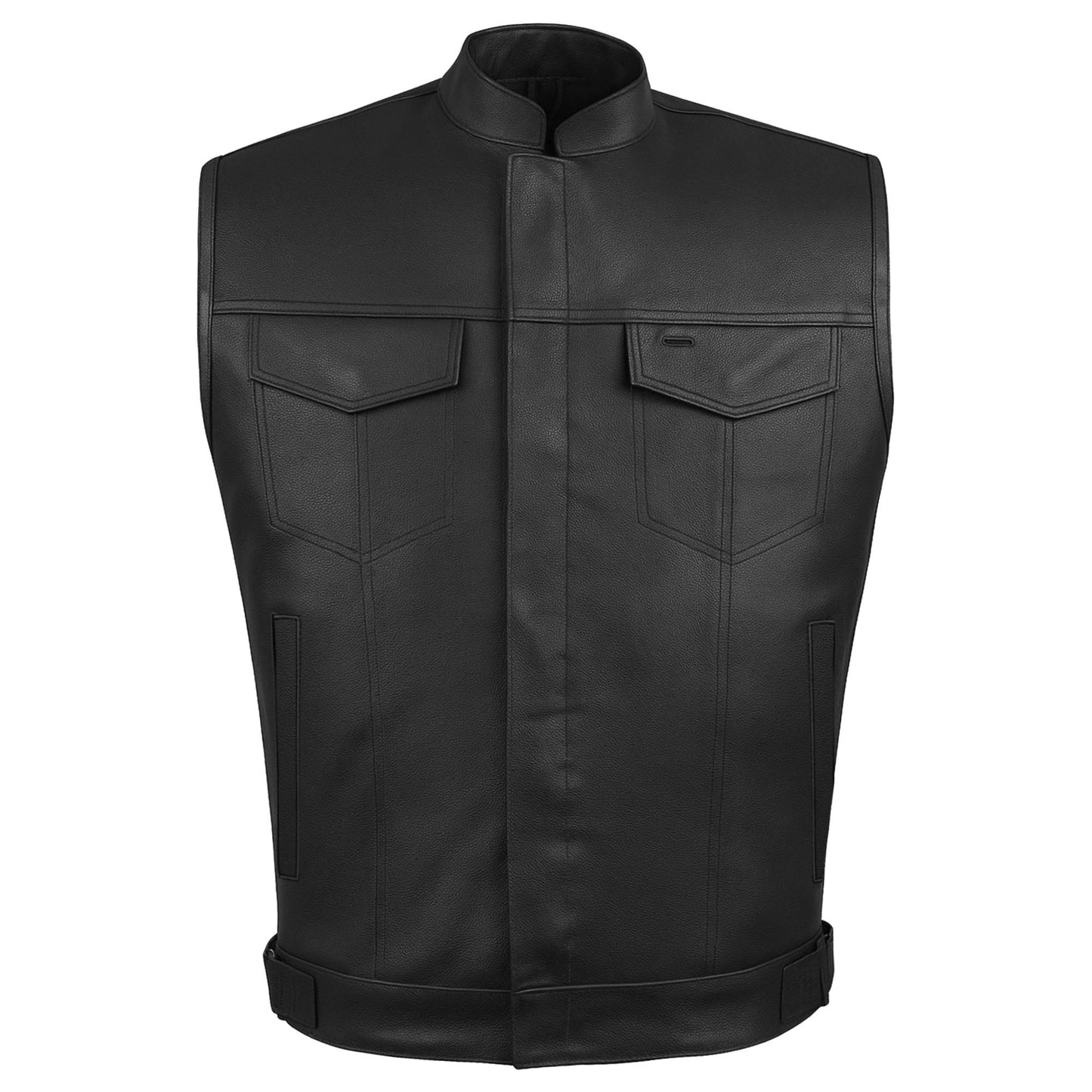 Men's ARMOR Leather SOA Anarchy Motorcycle Biker Club Concealed Carry Vest