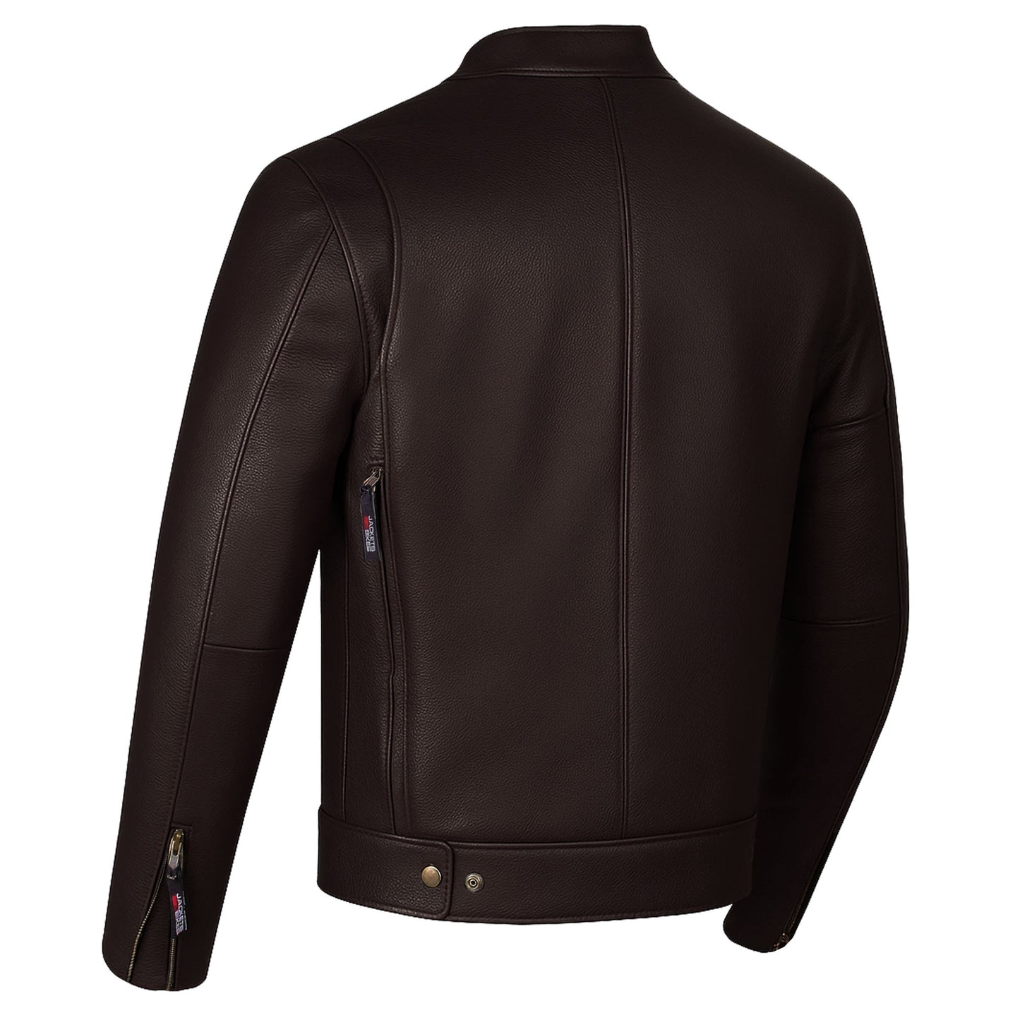 Men's Commuter Premium Natural Buffalo Armor Motorcycle Leather Biker Jacket Brown