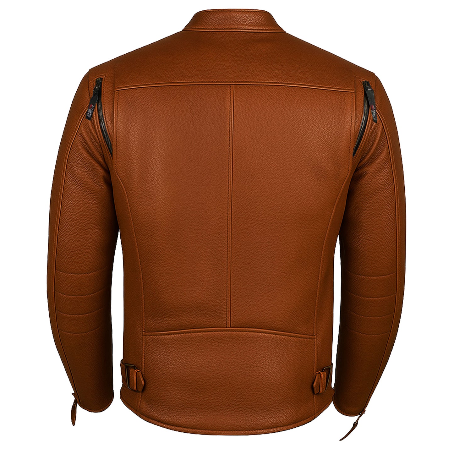 Men's REVOLT Natural Premium Buffalo Leather Motorcycle Jacket Tan