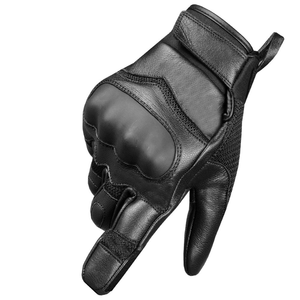 Men's Touchscreen Leather & Mesh Motorcycle Cruiser Riding Gloves