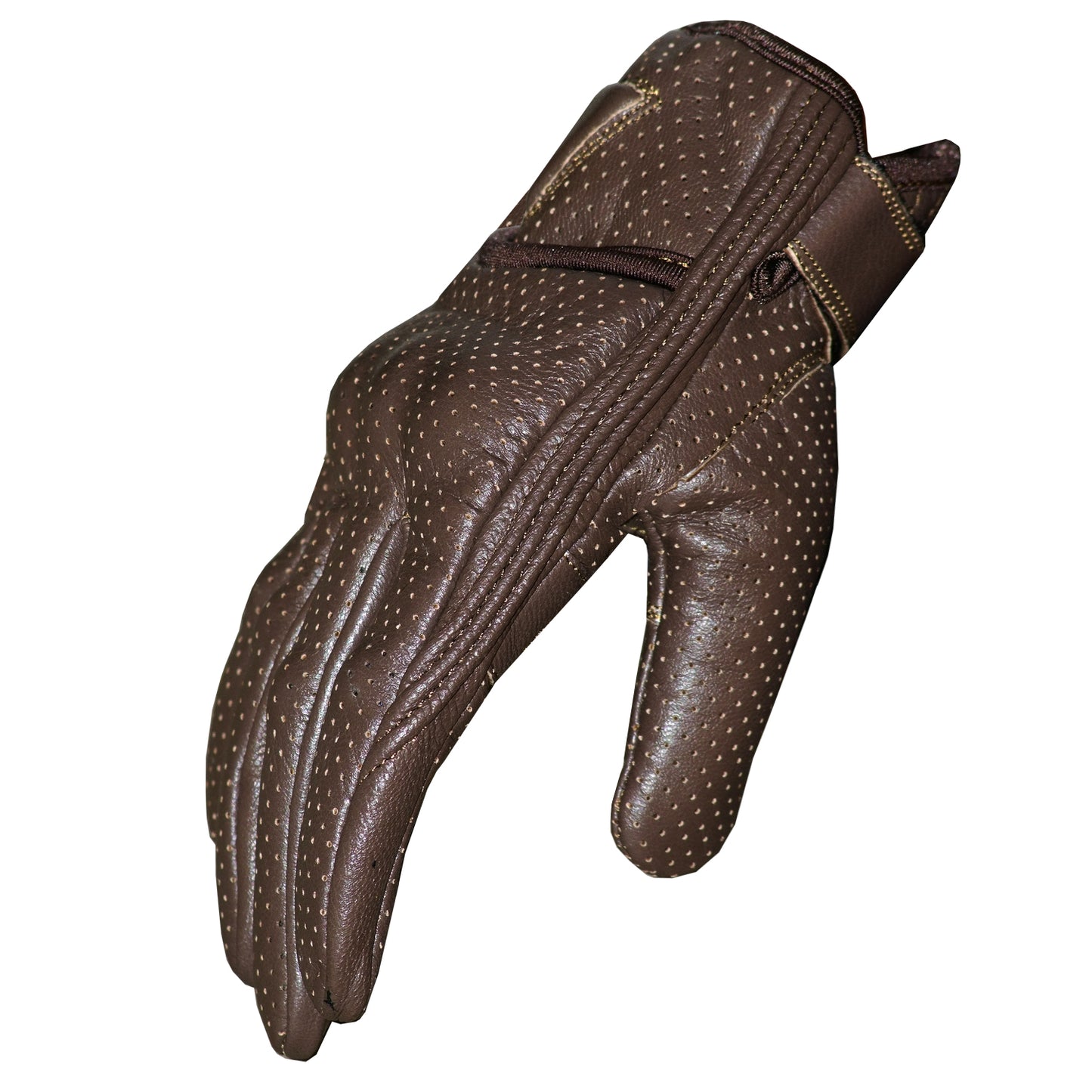 Motorcycle Bicycle Riding Racing Bike Protective Armor Gel Leather Gloves Brown