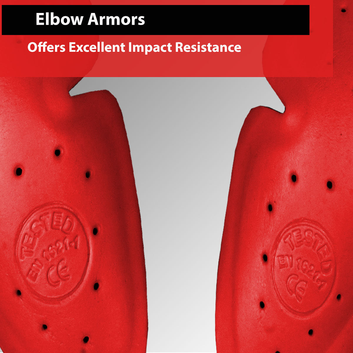 5-PC Triple Density CE Removable Armor | Motorcycle Street Biker Jackets Vests | 5PC Universal Size Red