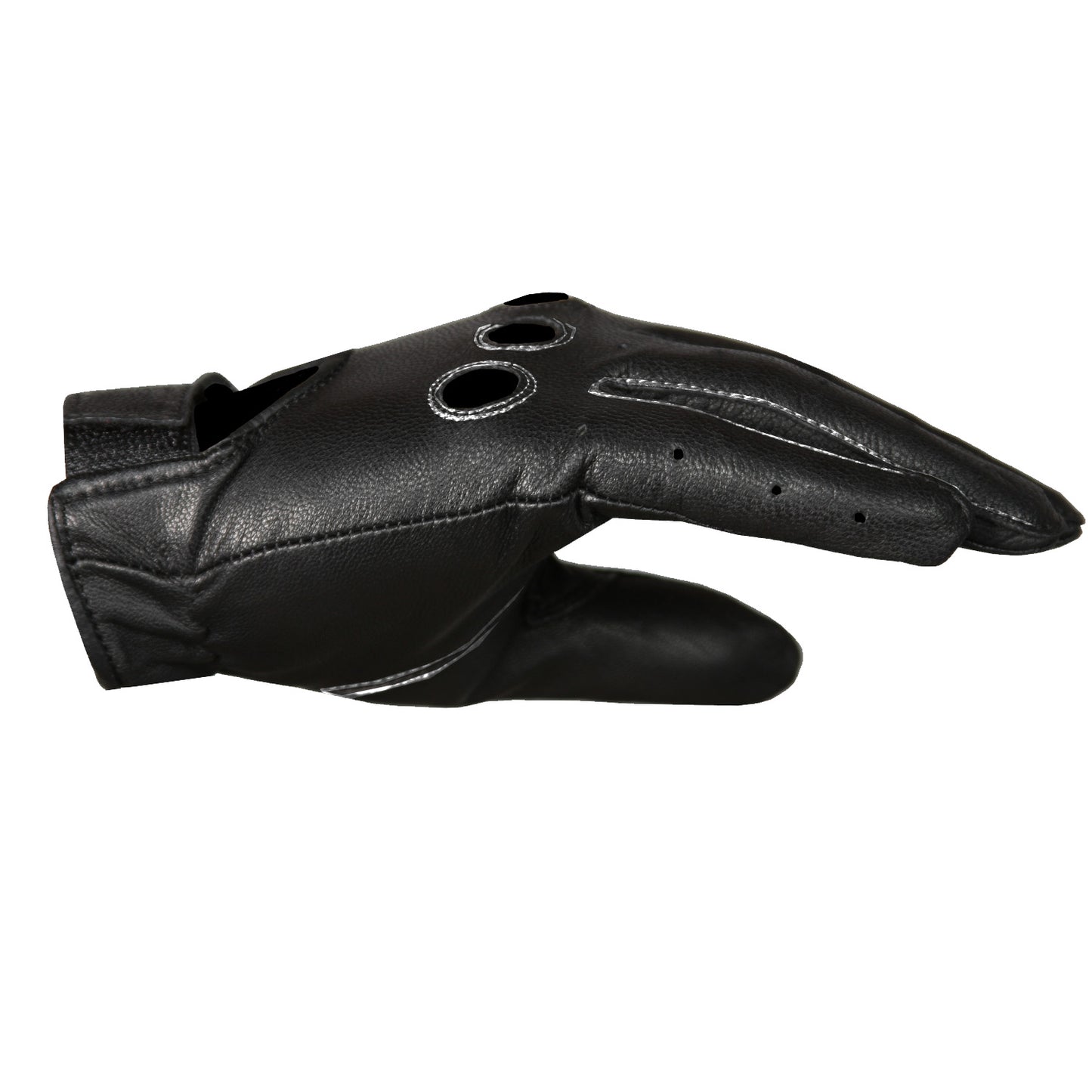 New Biker Police Leather Motorcycle Riding Ventilation Driving Gloves BlackWhite