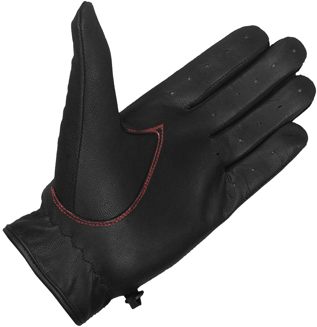 New Biker Police Leather Motorcycle Riding Ventilation Driving Gloves BlackRed