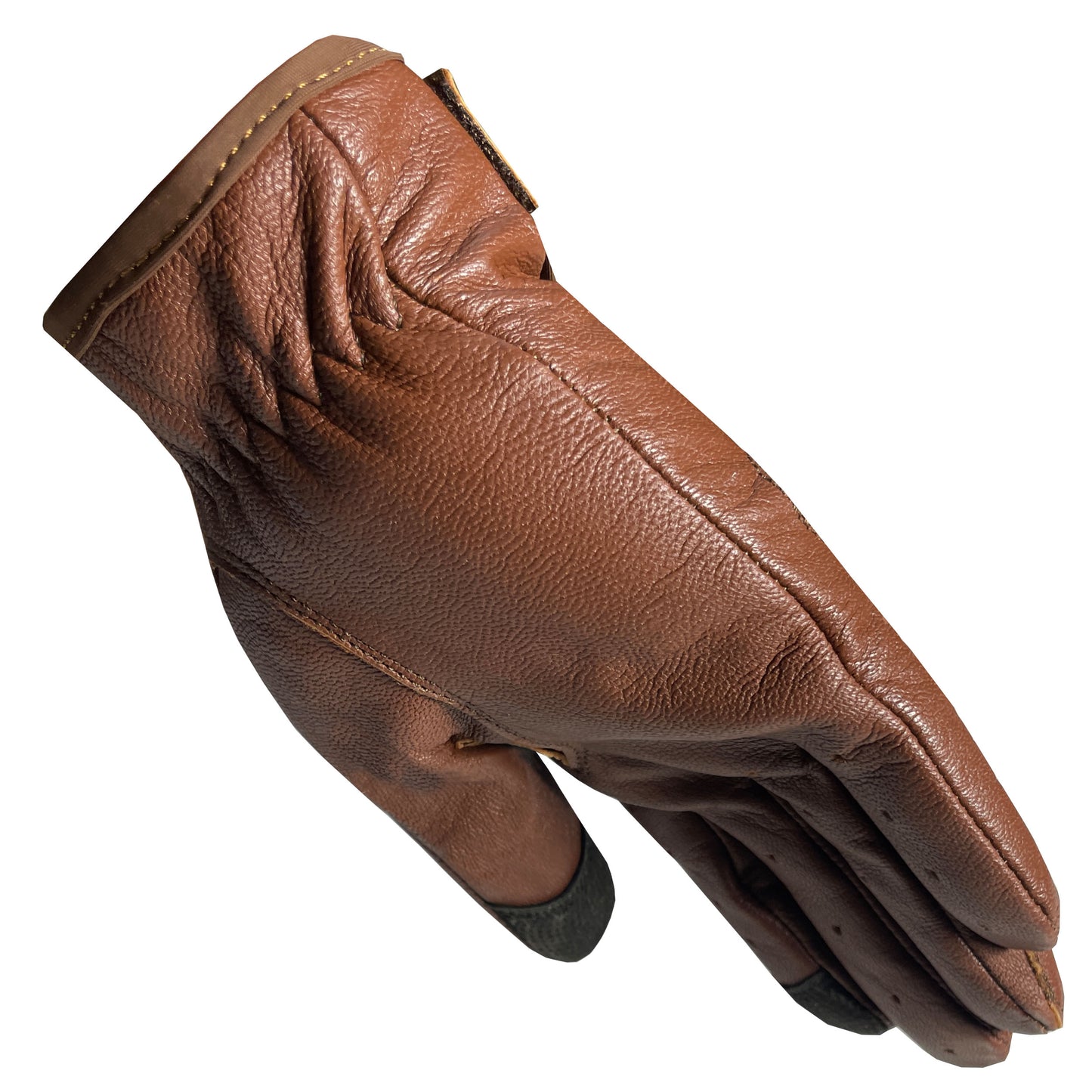 New Biker Police Leather Motorcycle Riding Ventilation Driving Gloves Tan