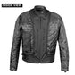 New AXE Men's Leather Jacket Motorcycle Armor biker safety All Black