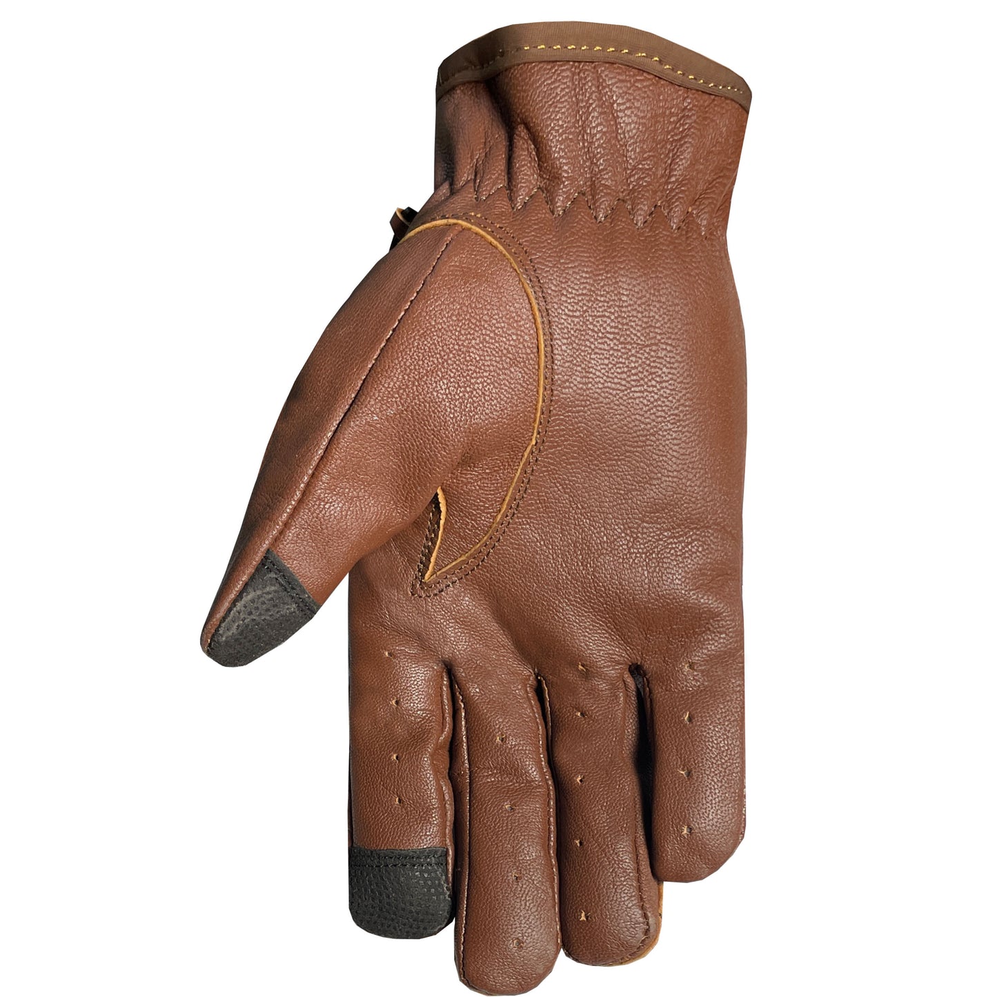 New Biker Police Leather Motorcycle Riding Ventilation Driving Gloves Tan