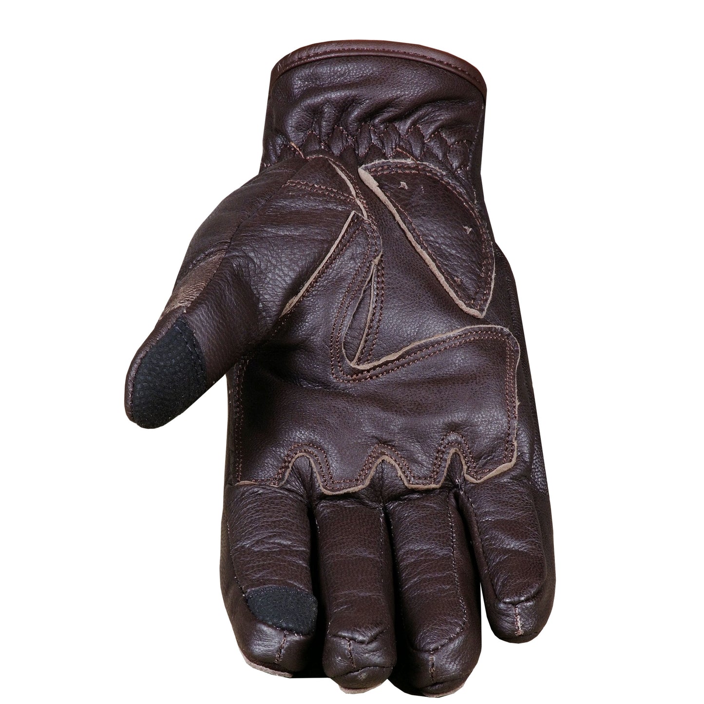 New Vintage Mens Leather Cruiser Protective Motorcycle Riding Racing Gloves Brown