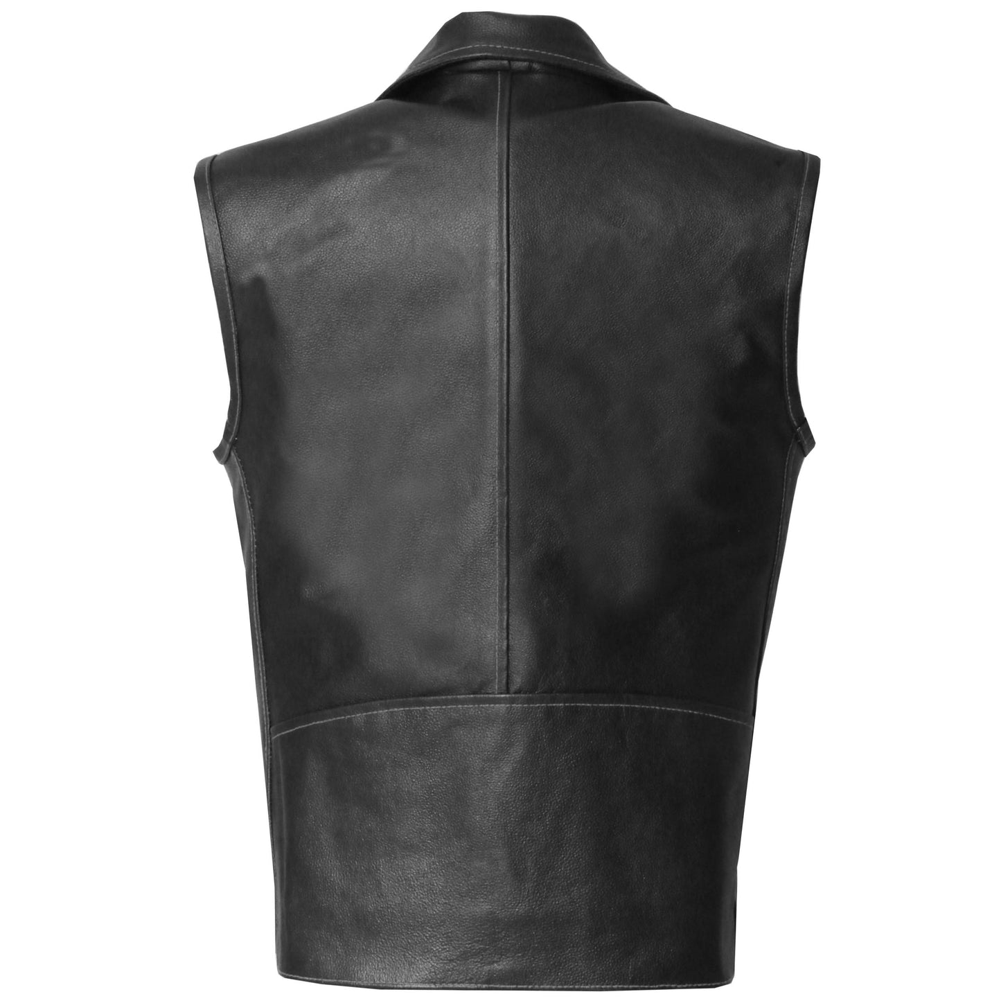 Men's Classic Leather Motorcycle Biker Concealed Carry Vintage Vest Paisley White
