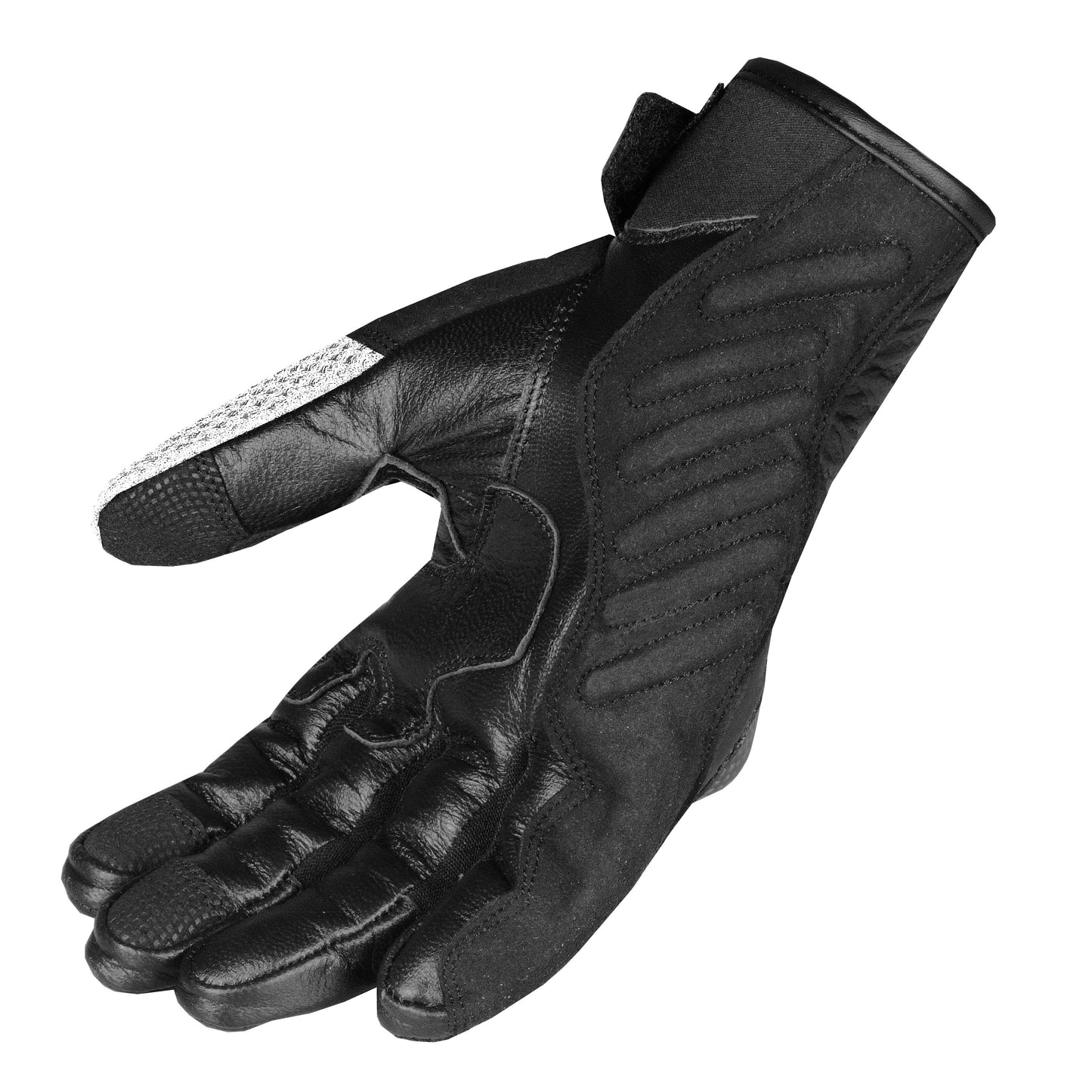 Jackets 4 Bikes Men's AirGrp Motorcycle Gloves Touchscreen Leather Street Cruiser Dirt Bike Protective Breathable White
