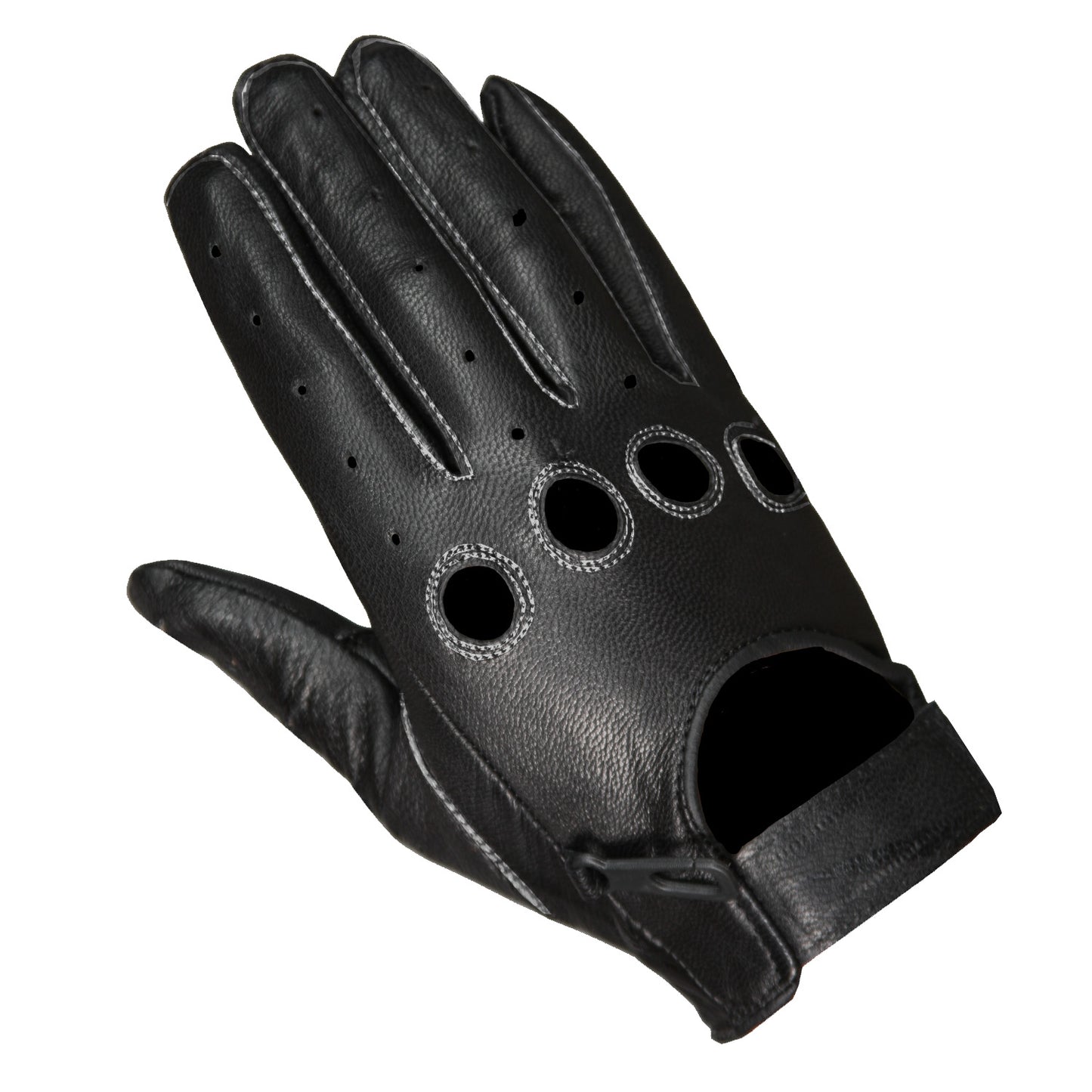 New Biker Police Leather Motorcycle Riding Ventilation Driving Gloves BlackWhite
