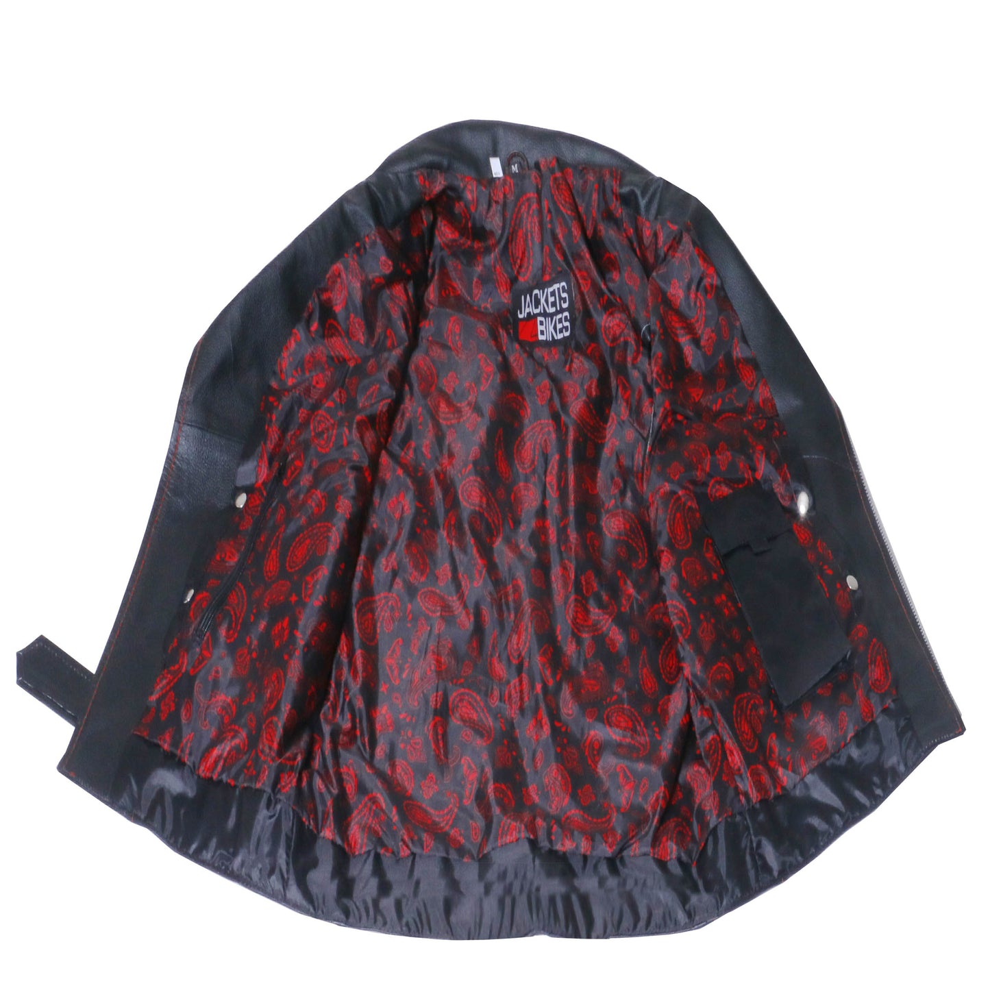 Men's Classic Leather Motorcycle Biker Concealed Carry Vintage Vest Paisley Red