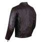 Men's Commuter Premium Natural Buffalo Armor Motorcycle Leather Biker Jacket Brown