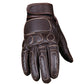 New Vintage Mens Leather Cruiser Protective Motorcycle Riding Racing Gloves Brown