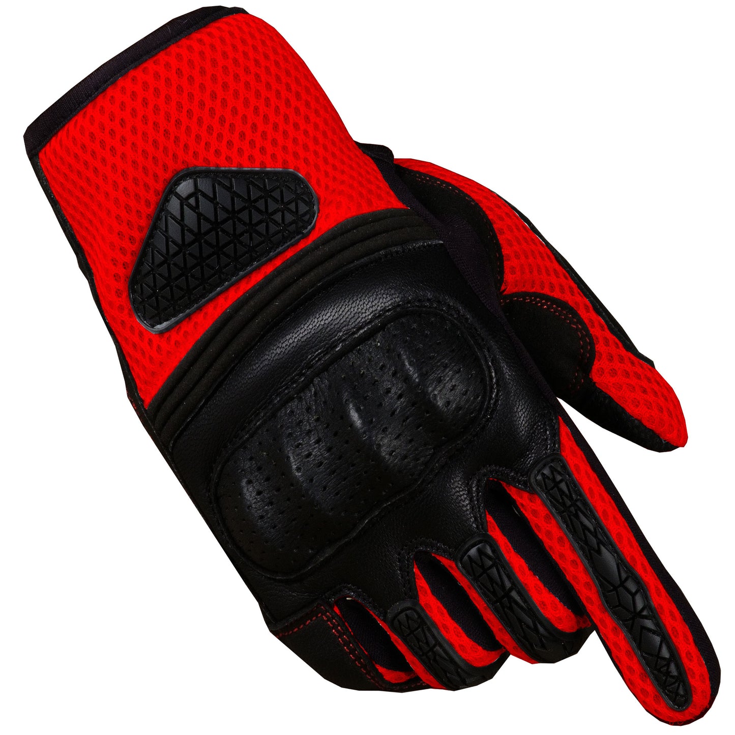 Jackets 4 Bikes Men Motorcycle Gloves Premium Leather Touchscreen Cruising Street Riding Red