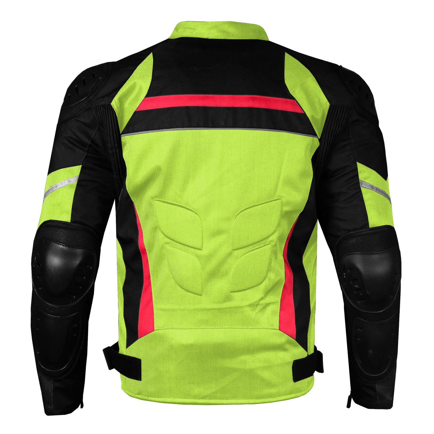 AirTrek Mens Mesh Motorcycle Touring Waterproof Rain Armor Biker Jacket HiVis Green