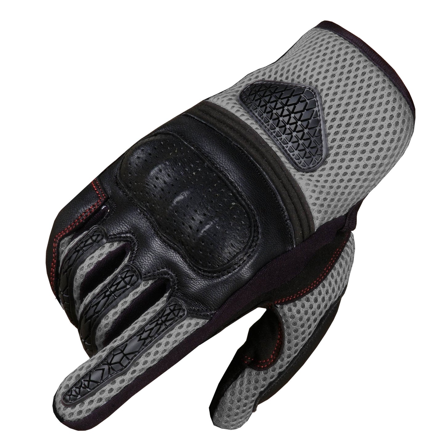 Jackets 4 Bikes Men Motorcycle Gloves Premium Leather Touchscreen Cruising Street Riding Grey