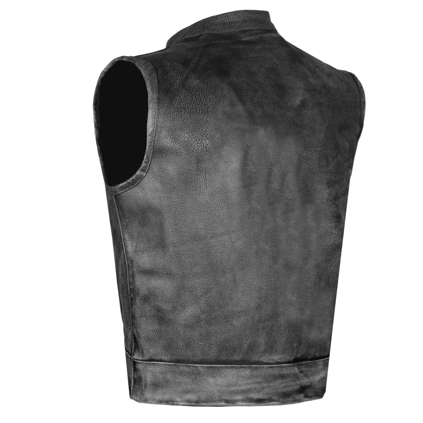 SOA Men's Leather Vest Anarchy Motorcycle Biker Club Concealed Carry Outlaws Vintage