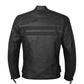 New AXE Men's Leather Jacket Motorcycle Armor biker safety All Black