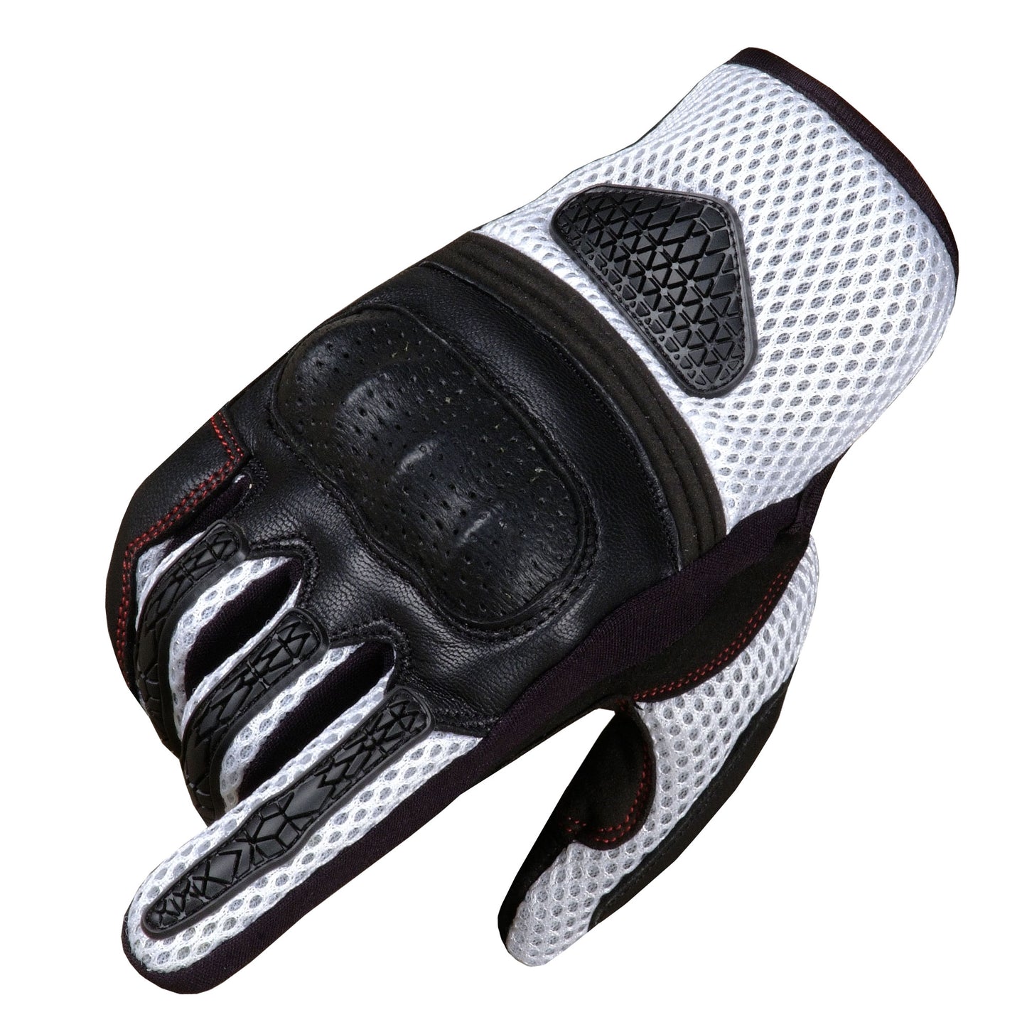 Jackets 4 Bikes Men Motorcycle Gloves Premium Leather Touchscreen Cruising Street Riding White