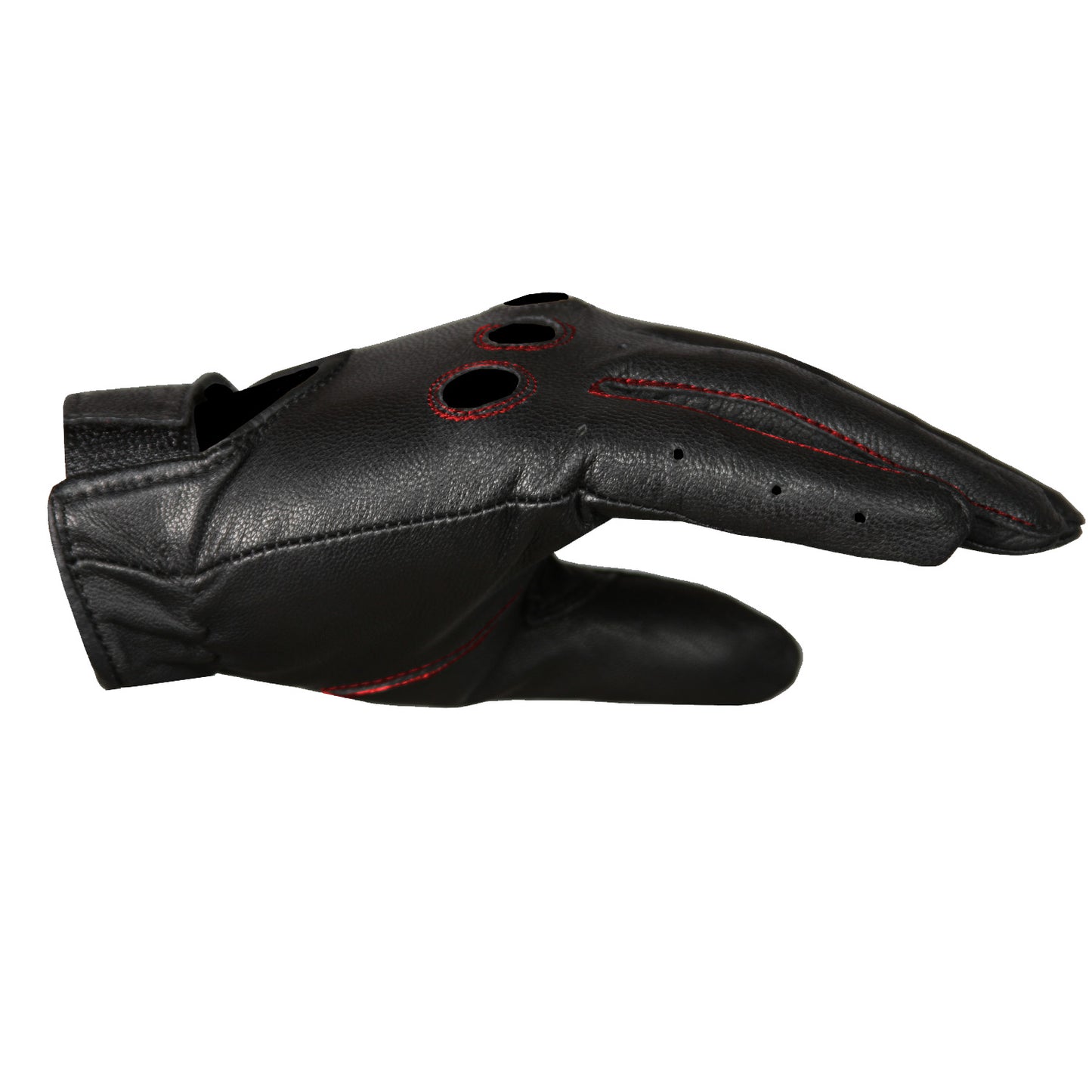 New Biker Police Leather Motorcycle Riding Ventilation Driving Gloves BlackRed