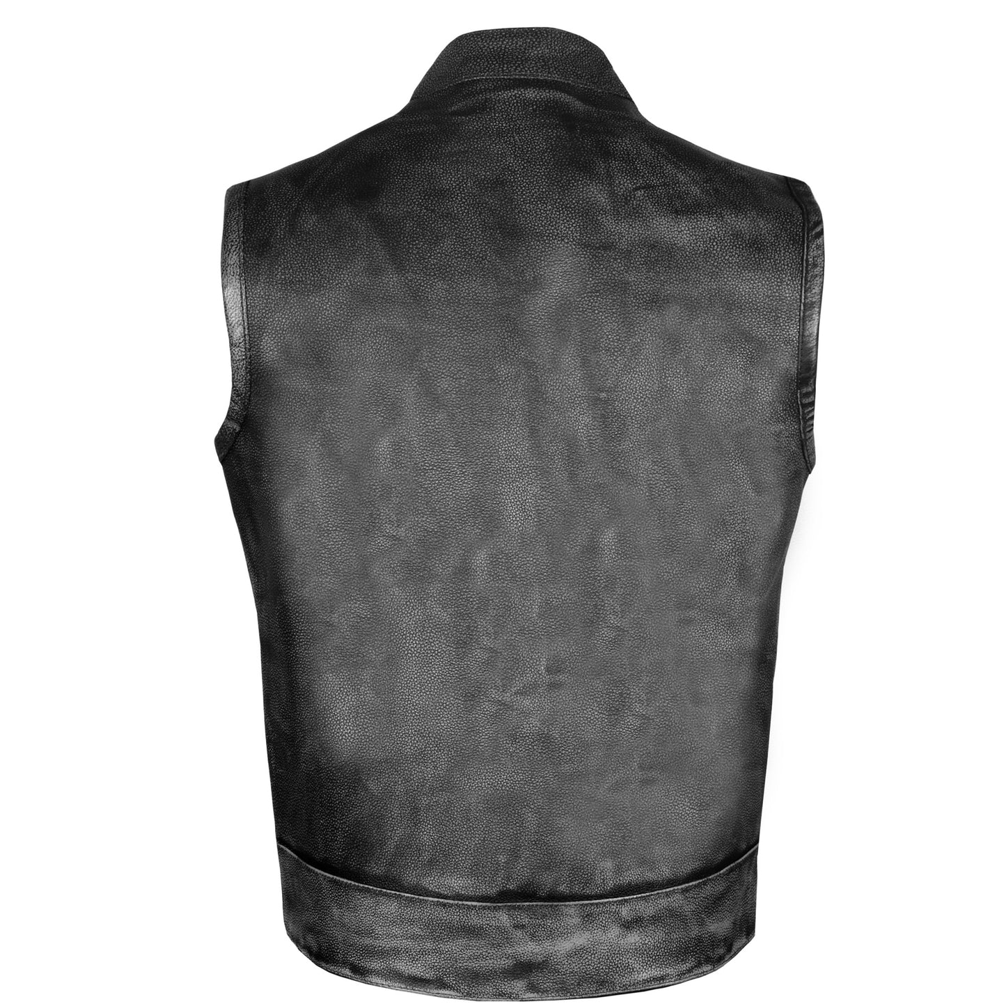 SOA Men's Leather Vest Anarchy Motorcycle Biker Club Concealed Carry Outlaws Vintage