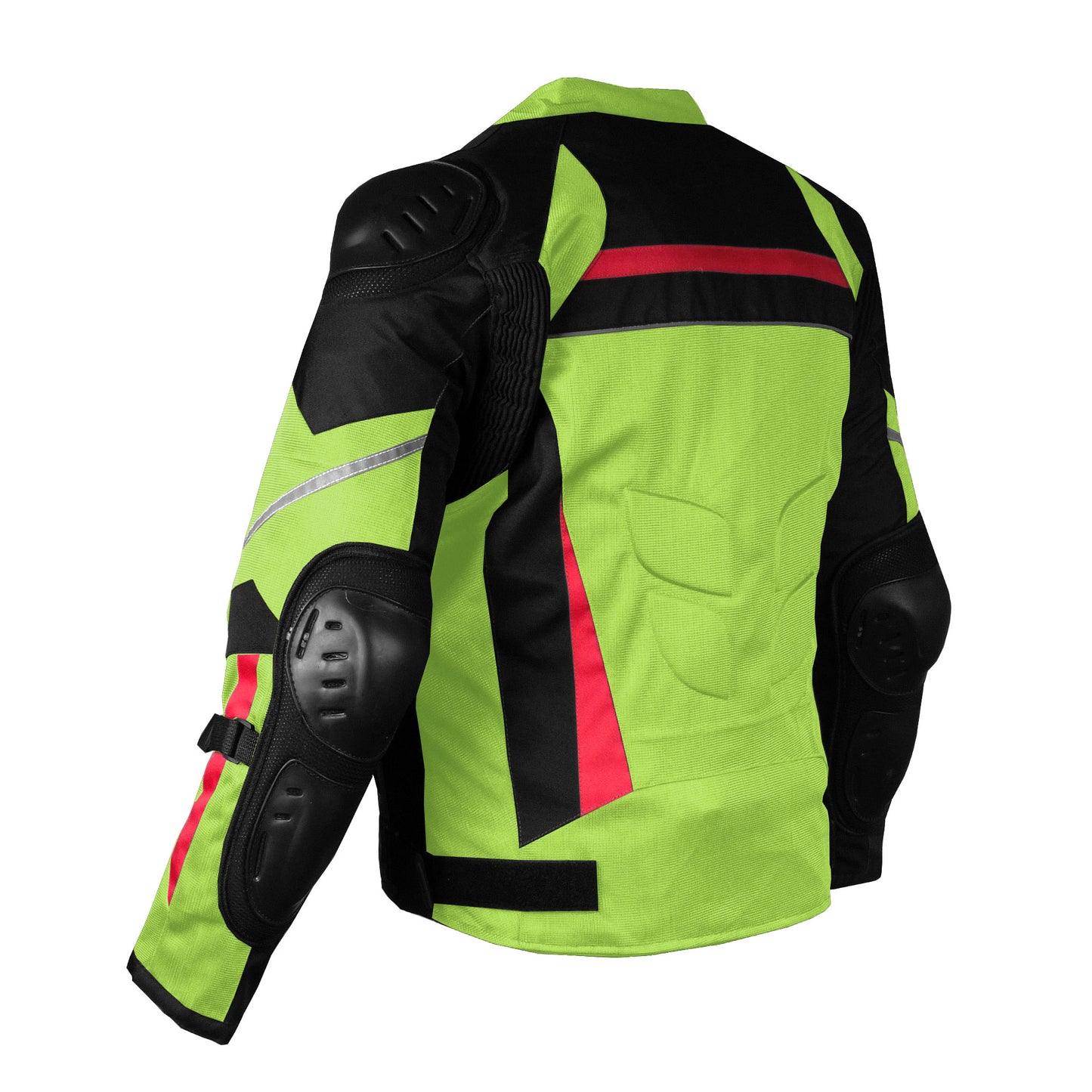 AirTrek Mens Mesh Motorcycle Touring Waterproof Rain Armor Biker Jacket HiVis Green