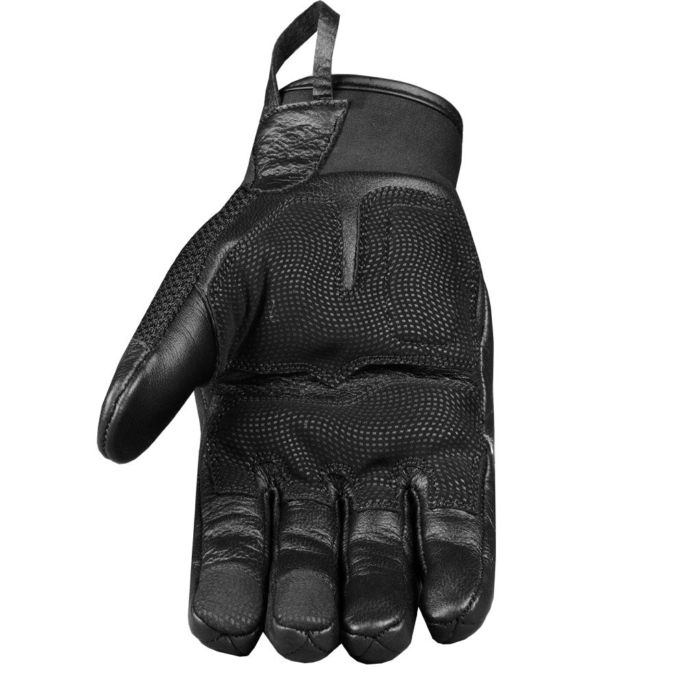 Men's Touchscreen Leather & Mesh Motorcycle Cruiser Riding Gloves