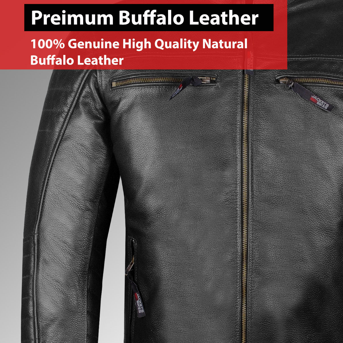 Men's REVOLT Natural Premium Buffalo Leather Motorcycle Jacket