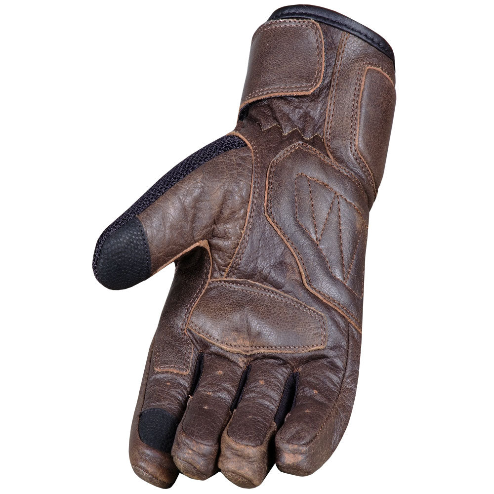 Men's Cafe Racer Cruiser Motorcycle Biker Leather Mesh Gloves