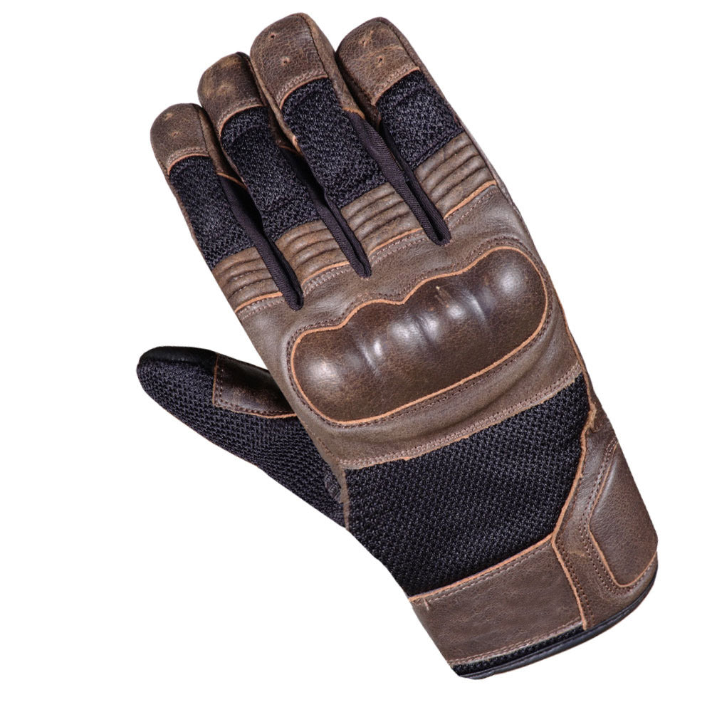 Men's Cafe Racer Cruiser Motorcycle Biker Leather Mesh Gloves