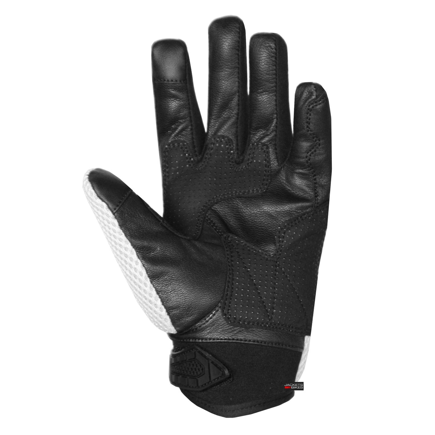 New Men Short Motorcycle Leather Mesh Gloves White Carbon Fiber