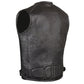 Men's Assault Motorcycle Leather Gun Pocket Biker Club Cruiser Armor Vest