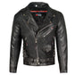 Men's ICONIC Motorcycle Premium Leather Classic Side Lace Biker Jacket